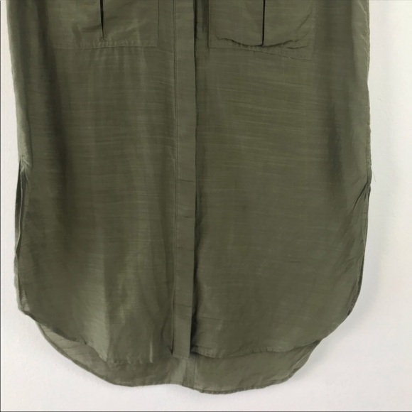 Helmut Lang Green Sleeveless Button Down Silk Top size small - Picture 4 of 5